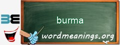 WordMeaning blackboard for burma